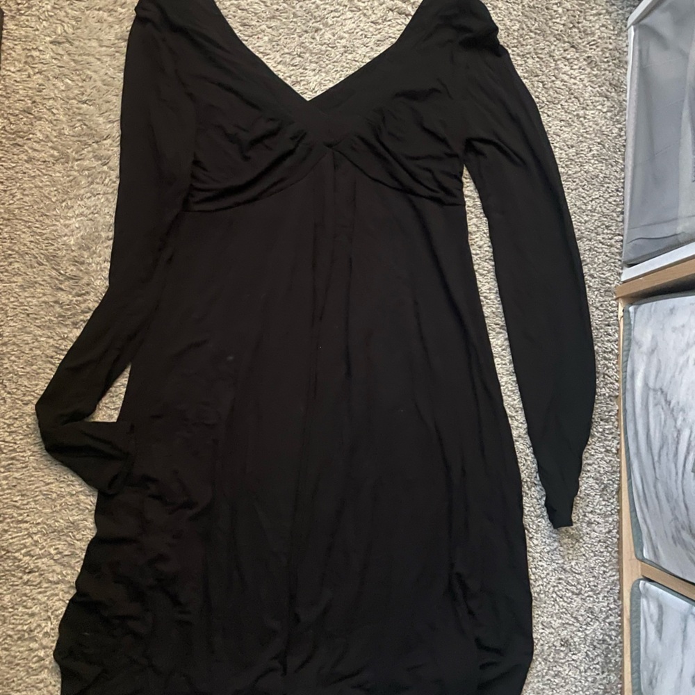 INC International Concepts Black Long Sleeve Dress